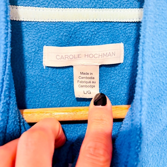 CAROLE HOCHMAN Blue fleece zip-up vest - Picture 9 of 10